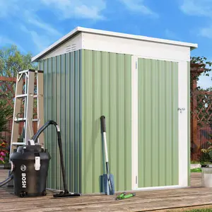 5 Ft. W x 3 Ft. D Metal Lean-To Garden Shed Green