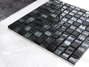 Glass mosaic on mesh for bathroom or kitchen 300mm x 300mm - Extraterrestrial