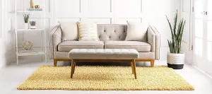 Gold Thick Shaggy Rug - California - 60x230cm (2'x7'8")