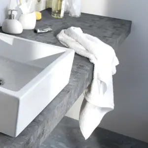 Shaded slate Grey Matt Porcelain Mosaic tile sheet, (L)300mm (W)300mm