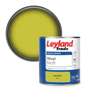 Leyland Trade Vinyl Matt Walls & Ceilings Emulsion Paint Lime Green (12E51) 1L