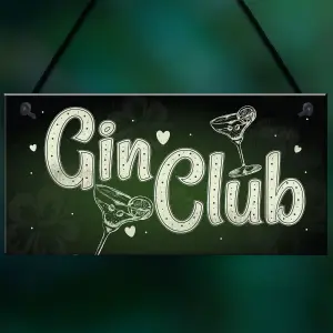 Red Ocean Gin Club Gin Tonic Gin Sign Garden Shed Home Bar Pub Kitchen Plaque Friendship Gift