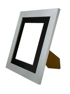 Metro Light Grey Frame with Black Mount for Image Size 12 x 8 Inch