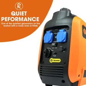 RocwooD Petrol Inverter Generator 2000W Portable Camping