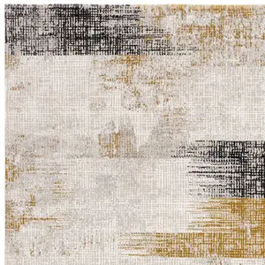 Gold Abstract Modern Easy to clean Rug for Dining Room Bed Room and Living Room-160cm X 230cm