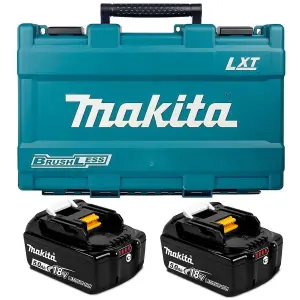 2 X Makita BL1850 18V 5.0Ah Li-Ion LXT Battery 5AH Star Battery BL1850B + Case