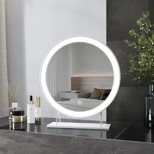 Vanity Mirror with Led Lights, Hollywood Vanity Mirror Lighted Makeup Mirror with Touch Control, 3 Light Modes, Hollywood Round M