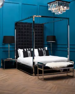 Interiors by Premier Piermount Black Velvet Bed