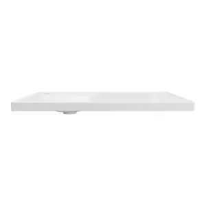 GoodHome Kentia Matt White Rectangular Vanity Basin (W)80.6cm