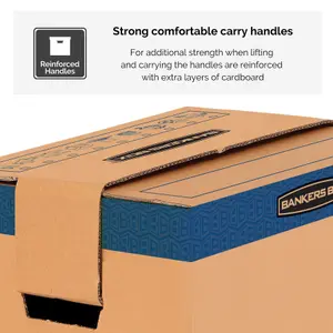 5 BANKERS BOX Cardboard Moving Boxes 85L Ultra Heavy Duty Double Wall Boxes Pack of 5