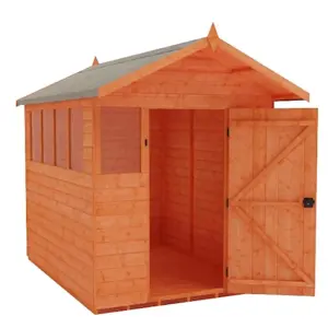 6ft x 8ft (1.75m x 2.35m) Wooden Summer APEX Shed (12mm T&G Floor + Roof) (6 x 8) (6x8)