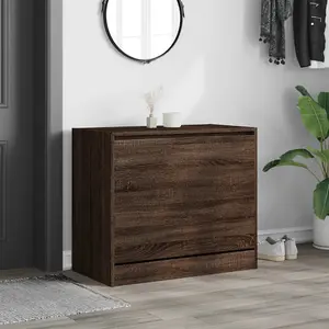 Berkfield Shoe Cabinet Brown Oak 80x42x69 cm Engineered Wood