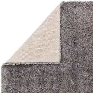 Grey Shaggy Modern Plain Machine Made Rug for Living Room Bedroom and Dining Room-160cm X 230cm