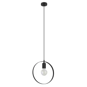 GoodHome Kaitains Matt Black Pendant ceiling light, (Dia)280mm