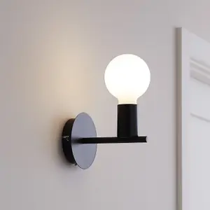 GoodHome Darrah Minimalist Matt Black Wall light