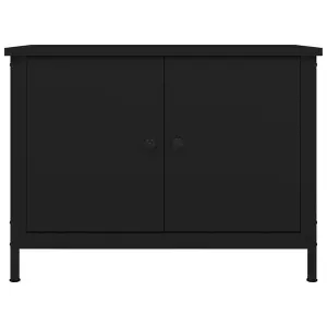 Berkfield TV Cabinet with Doors Black 60x35x45 cm Engineered Wood