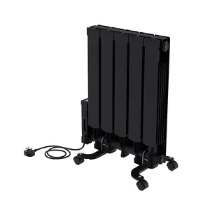 Right Radiators Electric Oil Filled Radiator WiFi Timer Portable Wall Mounted Thermostat Heater Black 900W