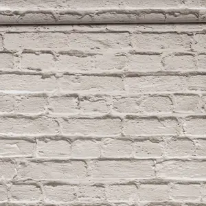 Smooth Metallic Shimmer Free Style Painted Brick Effect Grey Silver Wallpaper