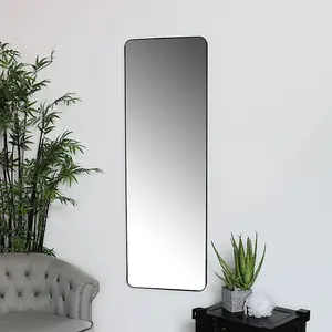 Melody Maison Tall Black Wall / Floor / Leaner Mirror 47cm x 142cm