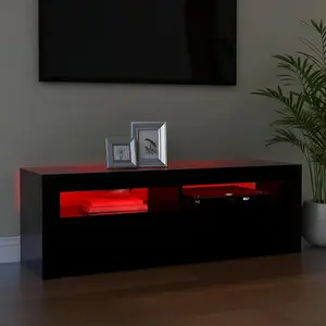 vidaXL TV Cabinet with LED Lights Black 120x35x40 cm