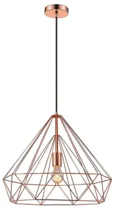 Luminosa Spring Wire Large Ceiling Pendant Copper, E27