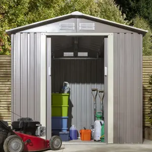 Rowlinson Trentvale 6x4 ft Pent Light grey Metal 2 door Shed