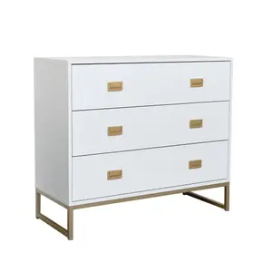 Melody Maison Large 3 Drawer Chest of Drawers - Elle White Range