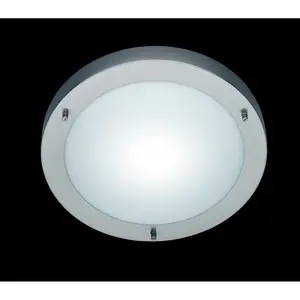 Luminosa Condus Modern Bathroom Ceiling Light Nickel Matt IP44 - UK Stock