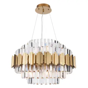 Litecraft Visconte Furore Brass 9 Light Ceiling Pendant