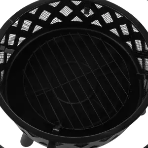 Beliani Charcoal Fire Pit Black MAYON