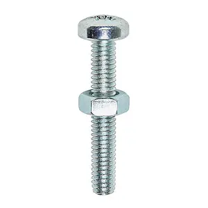 TIMCO Machine Pan Head Screws & Hex Nut Silver - M4 x 40