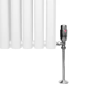 Oval Column Radiator & Valves - 1600mm x 480mm - White