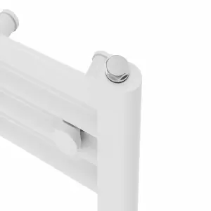 Right Radiators Prefilled Thermostatic Electric Heated Towel Rail Straight Ladder Warmer Rads - White 1200x600 mm