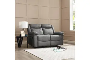 Rowan 2 Seater Recliner Sofa, Dark Grey Faux Leather