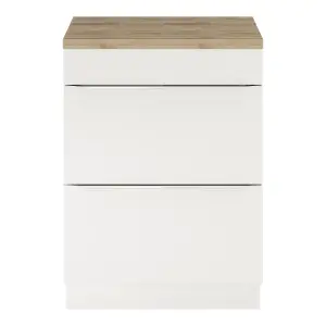 GoodHome Imandra Gloss White Freestanding Bathroom Cabinet (H) 820mm (W) 600mm