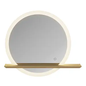 GoodHome Avela Oak Circular Wall-mounted Bathroom Illuminated Bathroom mirror (H)70cm (W)80cm