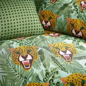 furn. Untamed Cheetah Botanical Reversible Duvet Cover Set