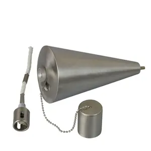 Harbour Housewares - Metal Garden Torch - Cone - Silver