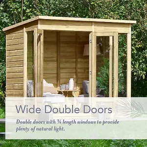 Beckwood Apex Summerhouse 8x6 - Double Door - 4 Windows