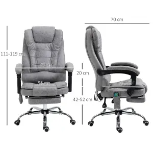 Vinsetto Ergonomic Heated 6 Points Vibration Massage Office Chair Grey