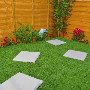 12 x Plastic Patio Stepping Stones - Weatherproof Concrete Effect Anti-Slip Square Paving Slabs - Each Measure 30 x 30cm