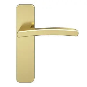 GoodHome Irvil Brushed Brass effect Round Latch Door handle (L)126.5mm (D)58mm, Pair of 2