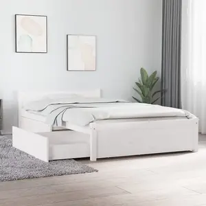 Berkfield Bed Frame with Drawers White 90x200 cm