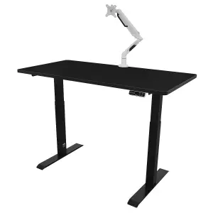 Dellonda Black Electric Adjustable Standing Desk, 1400 x 700mm Dual Motor 100kg