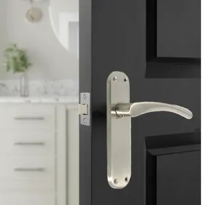 Monja Astrid Door Handles Arched Lever Satin Latch