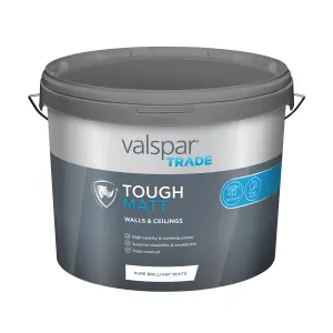 Valspar Trade Pure Brilliant White Matt Wall & ceiling Emulsion paint, 10L