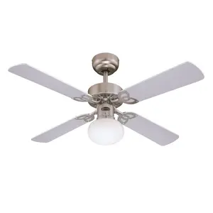 Romain 105cm Ceiling Fan Brushed Aluminium/Light Maple or Silver