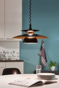 EGLO Brenda Black/Copper Steel Pendant Light