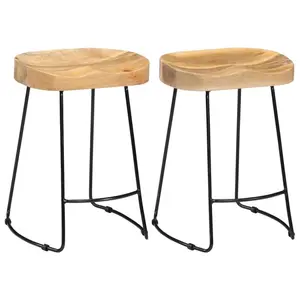 Fulbright Counter Stool with Metal Frame (Set of 2) Natural / Gold / 75cm