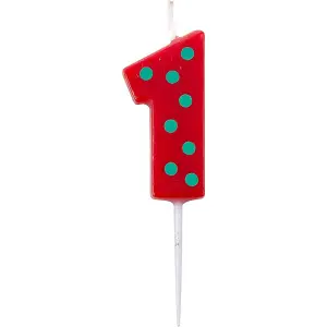 Amscan Polka Dot 1st Birthday Pick Candles Red/Green (One Size)